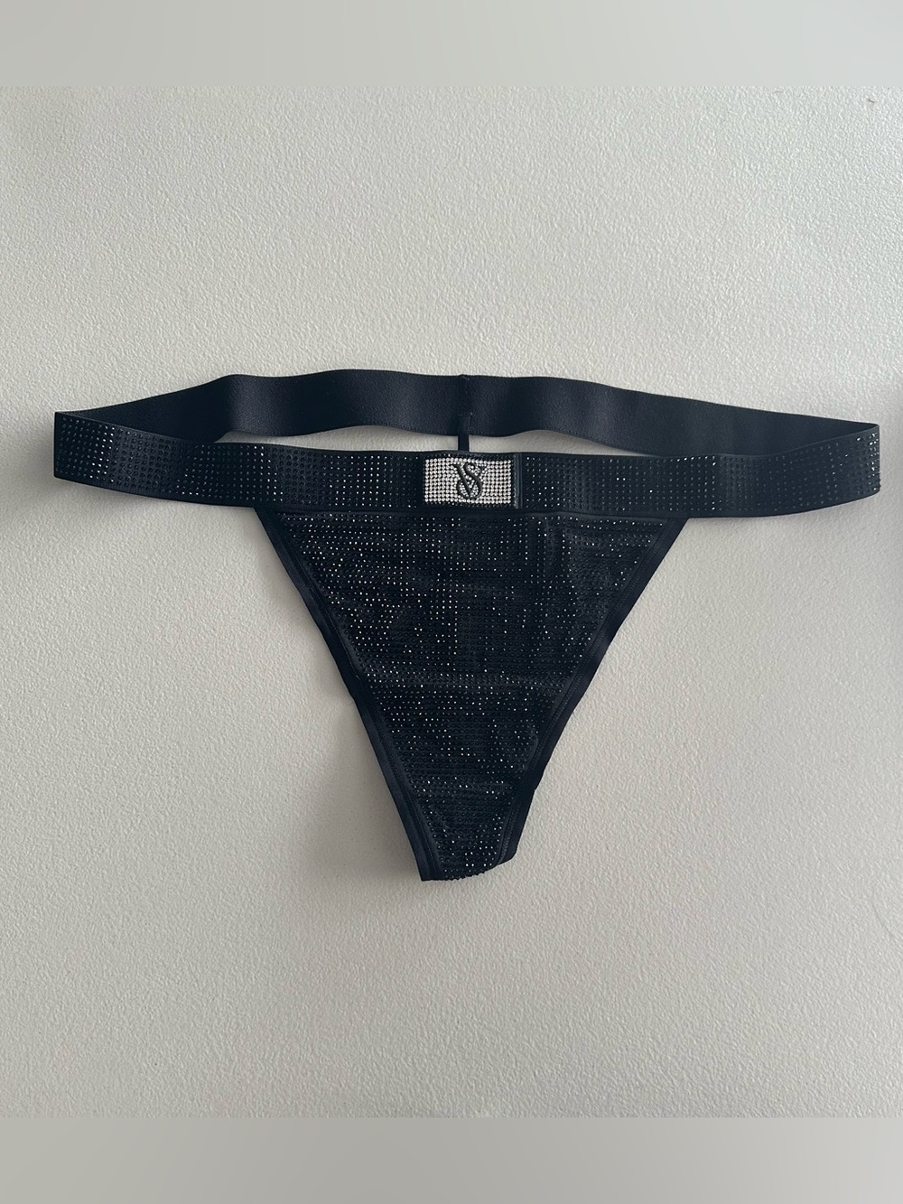 Victoria's Secret Black rhinestone Thong
